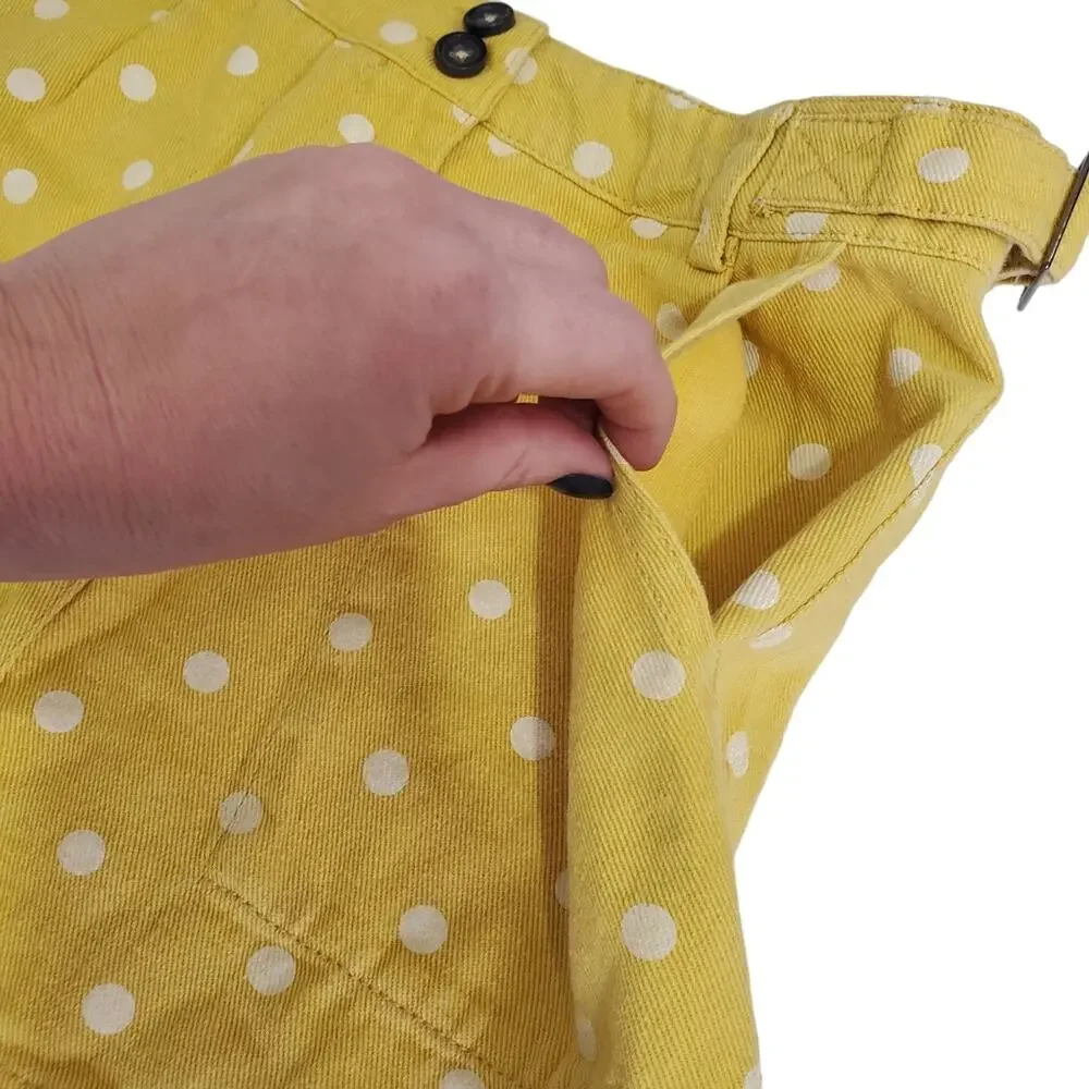 She + Sky | Polka-dot High-Rise Sunny Yellow Denim Shorts